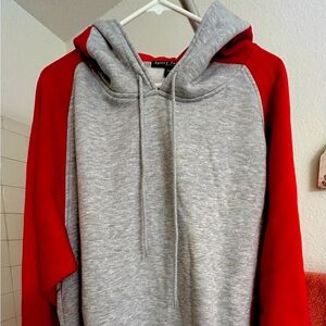 Stylish Gray and Red Women's Hoodie